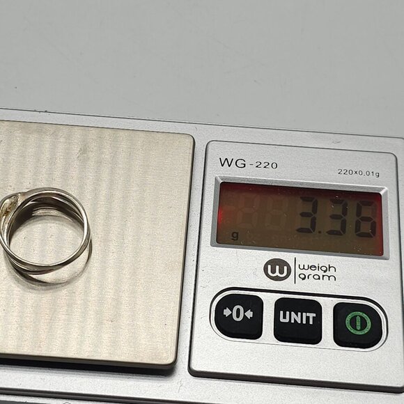 Sterling Silver Crossover Band Ring For Women Vintage Size 7 - Picture 7 of 8